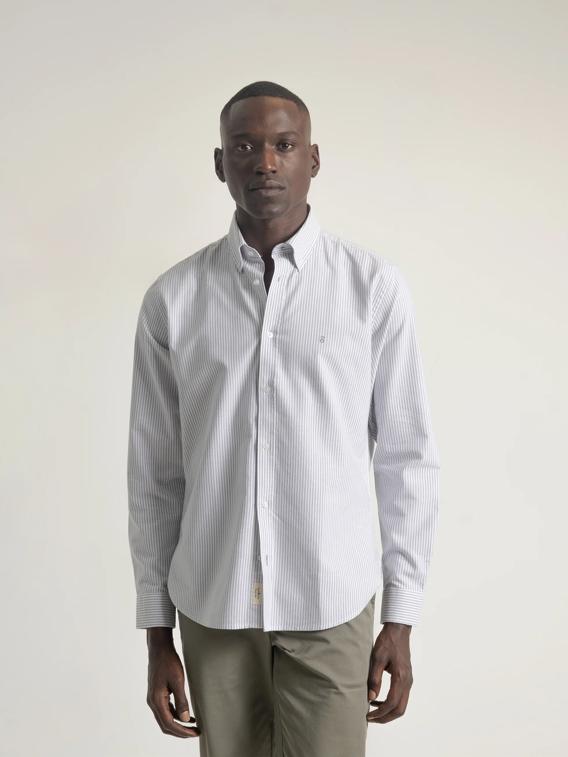 CAMISA OXFORD RAYAS GRIS - Image 3
