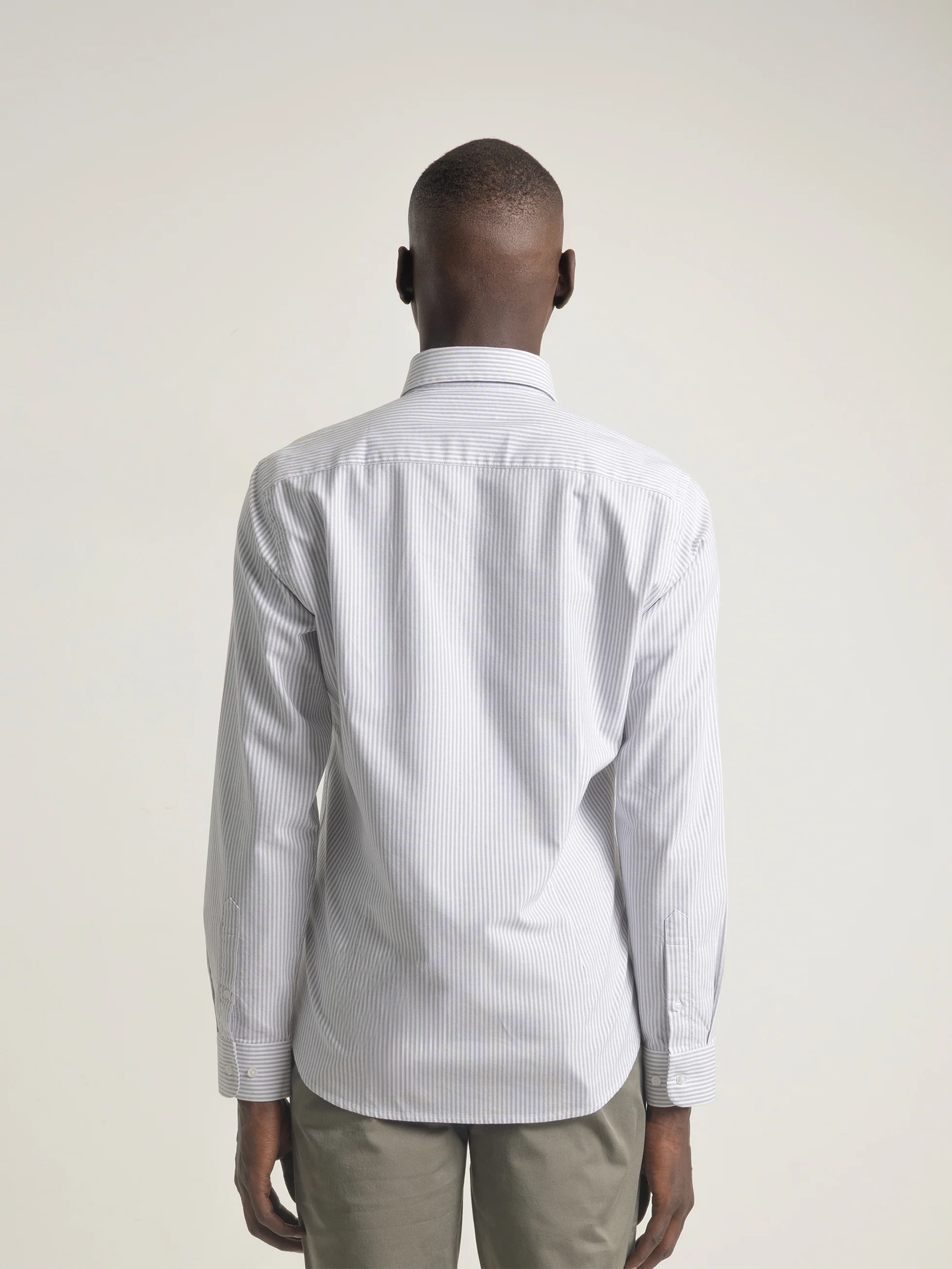 CAMISA OXFORD RAYAS GRIS - Image 4