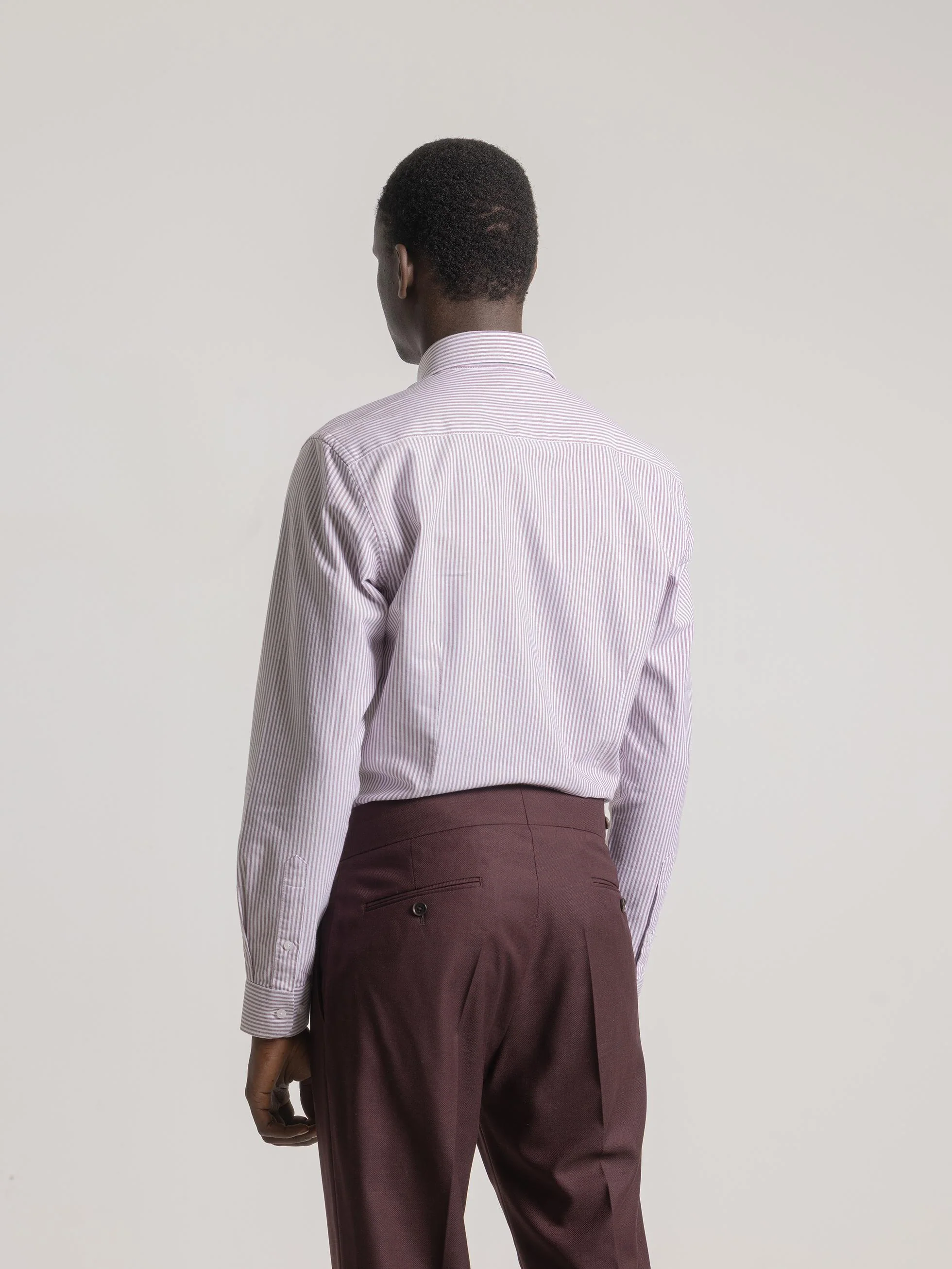 CAMISA RAYAS OXFORD BURDEOS - Image 4
