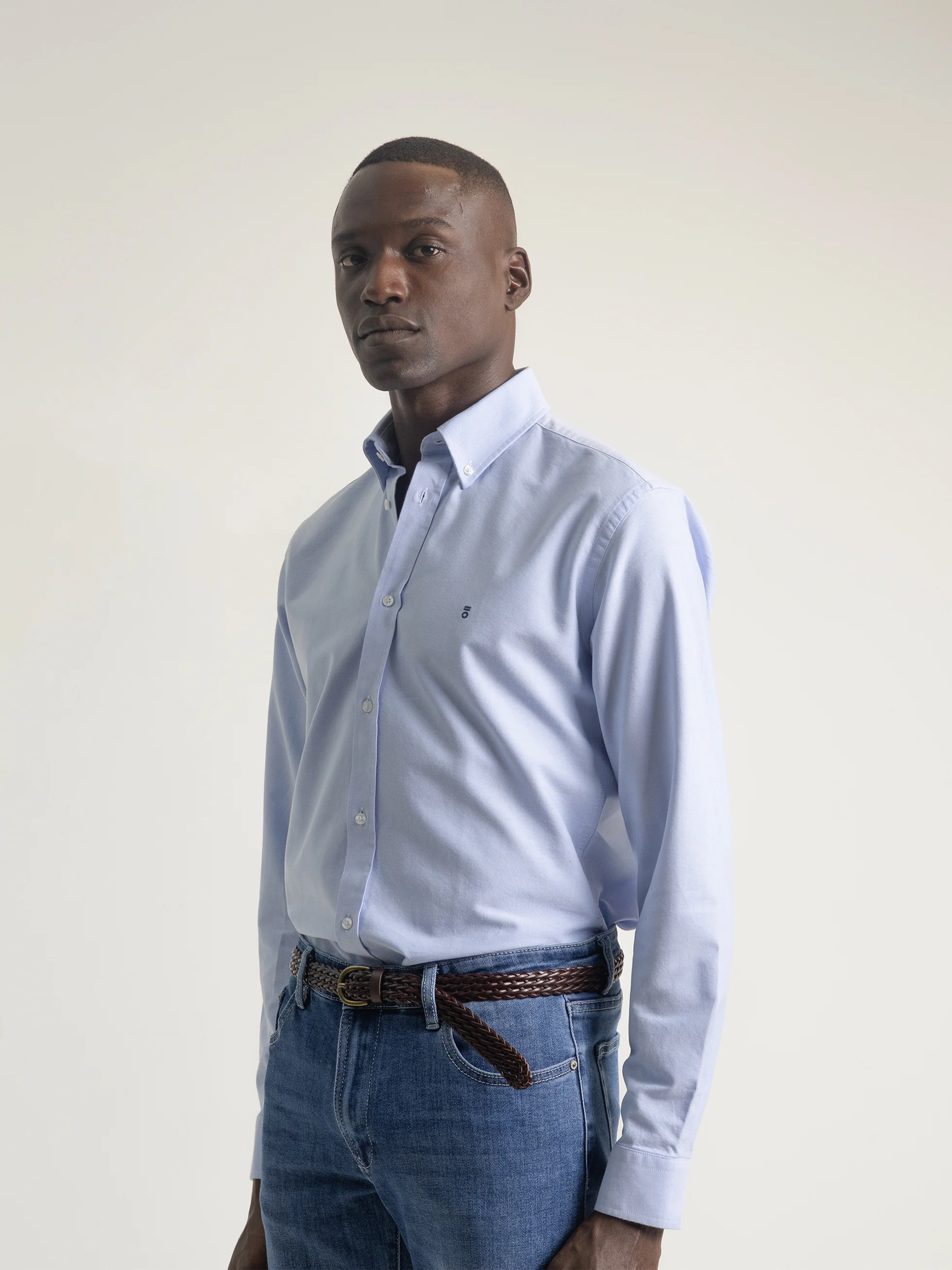 CAMISA OXFORD ALGODÓN CELESTE - Image 4