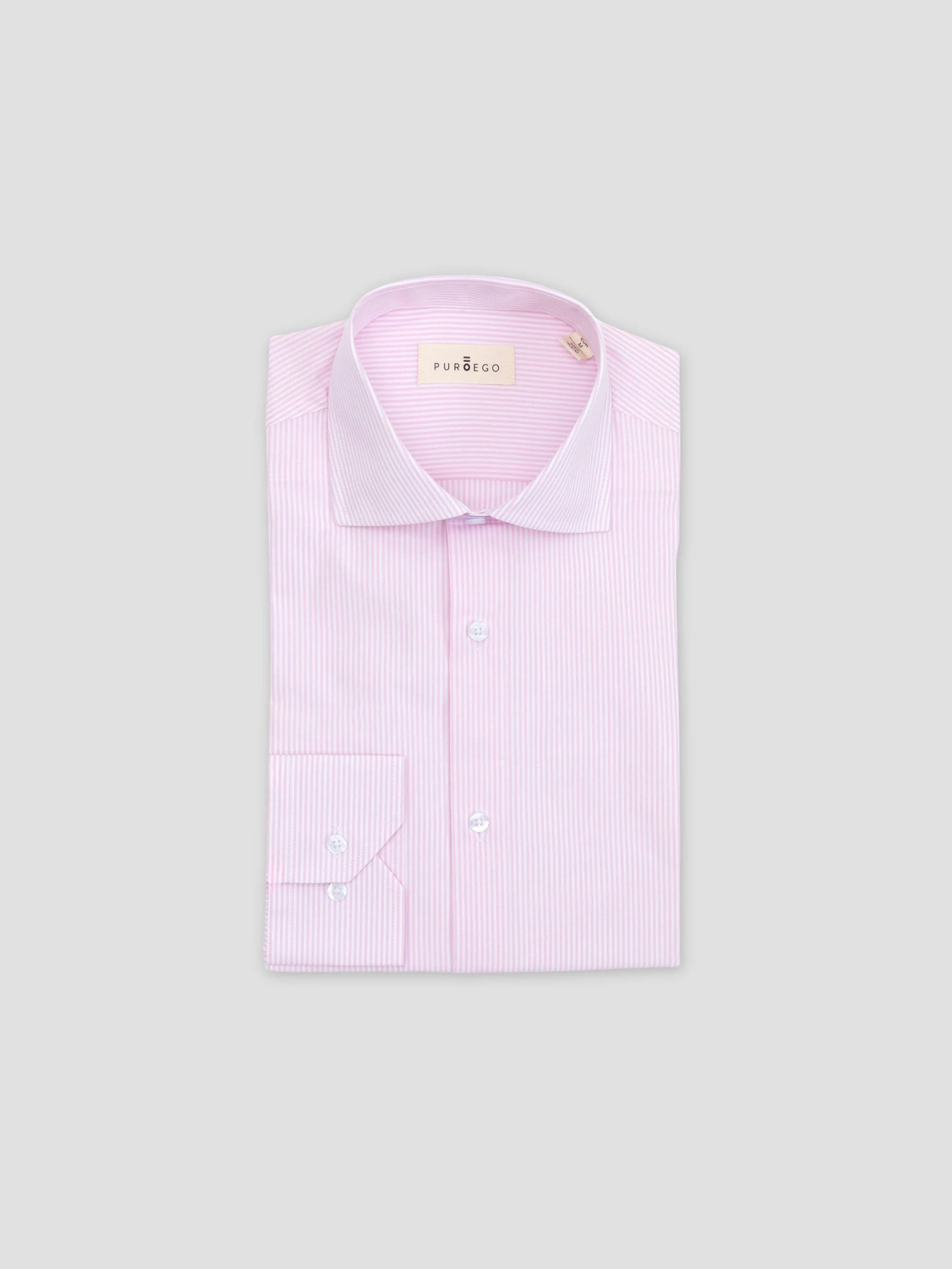 CAMISA RAYAS CUELLO ITALIANO ROSA - Image 5