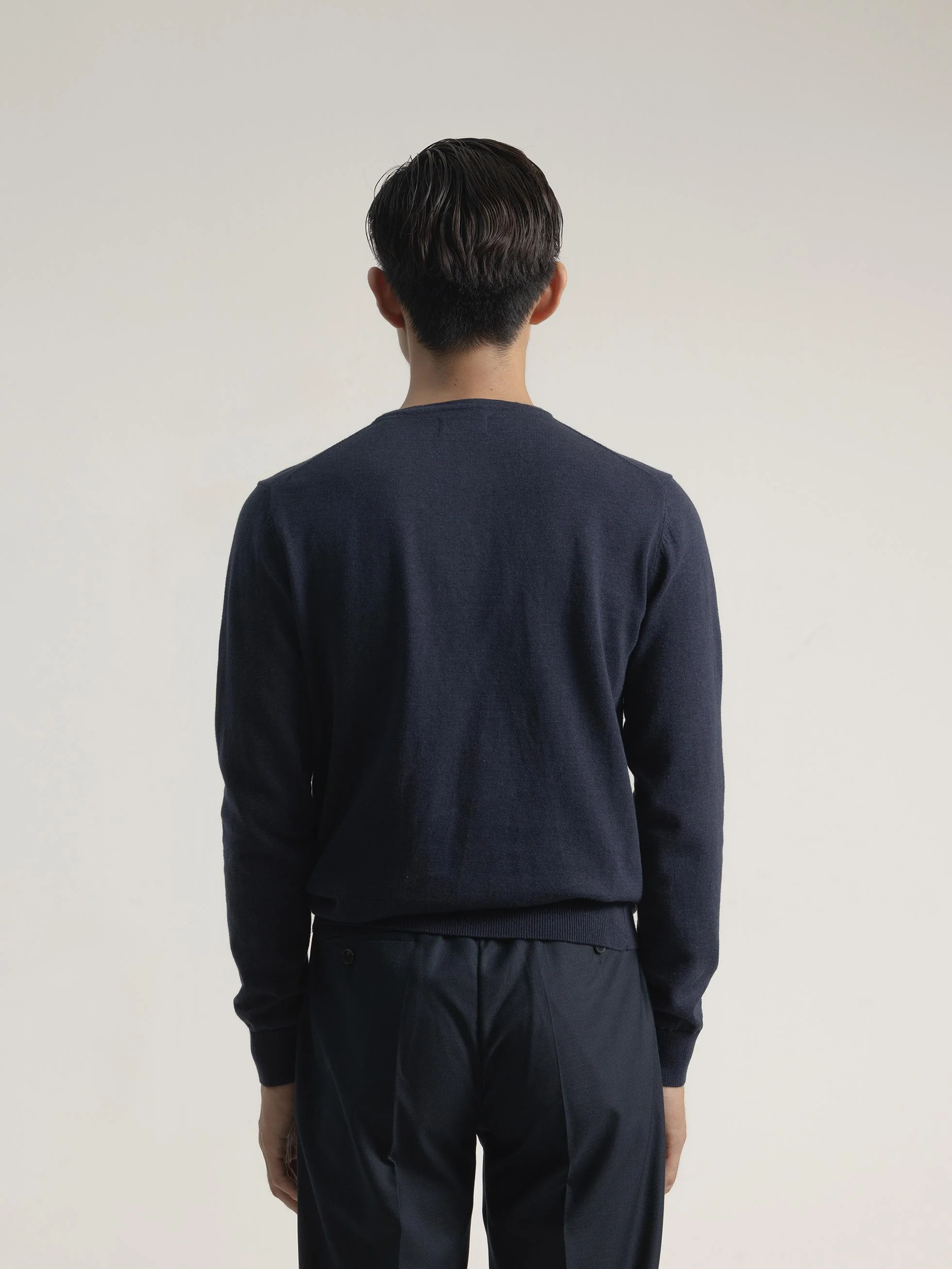 JERSEY ALGODÓN CUELLO REDONDO AZUL TINTA - Image 4