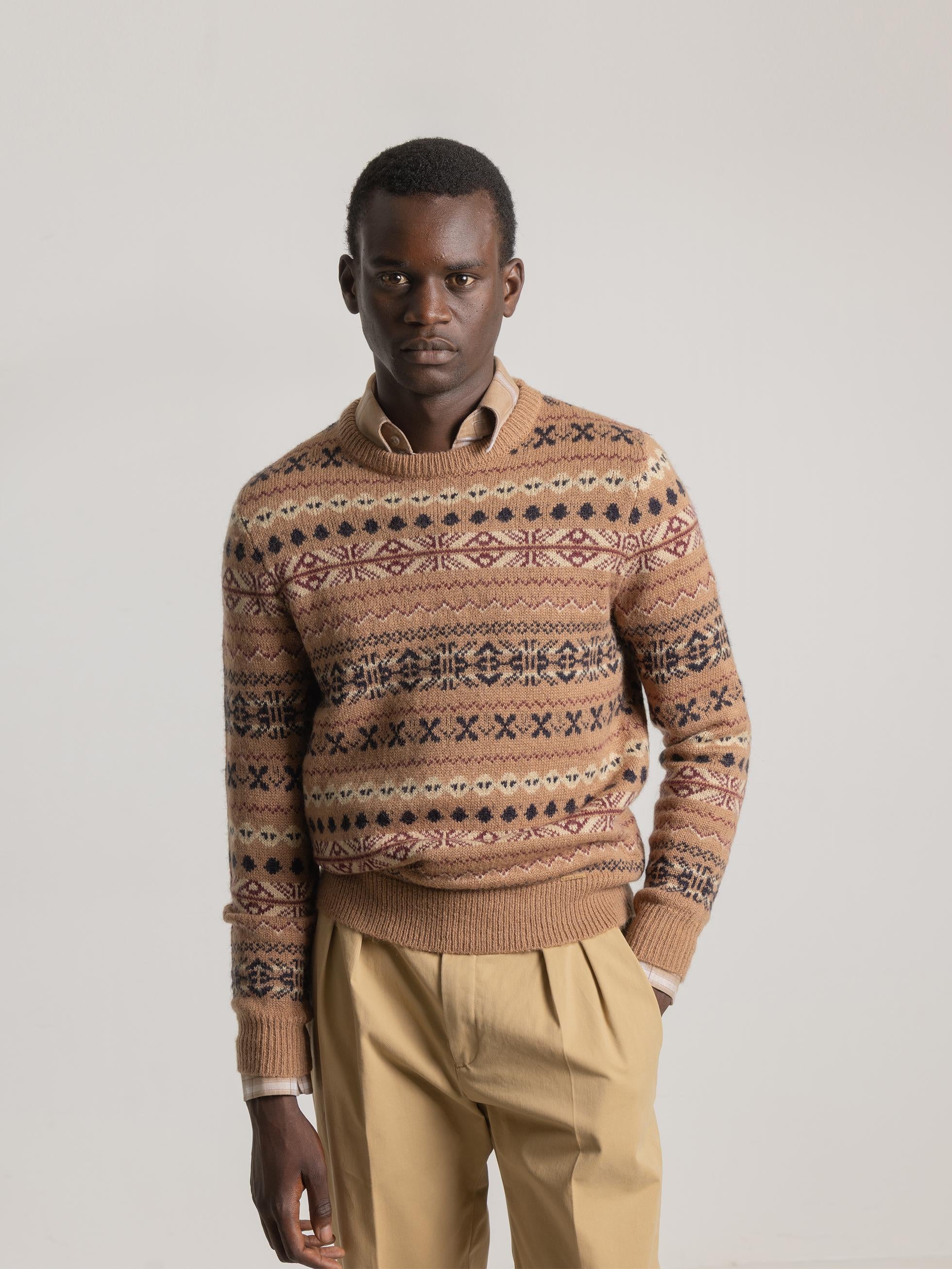 JERSEY JACQUARD FAIRISLE MARRÓN - Image 3