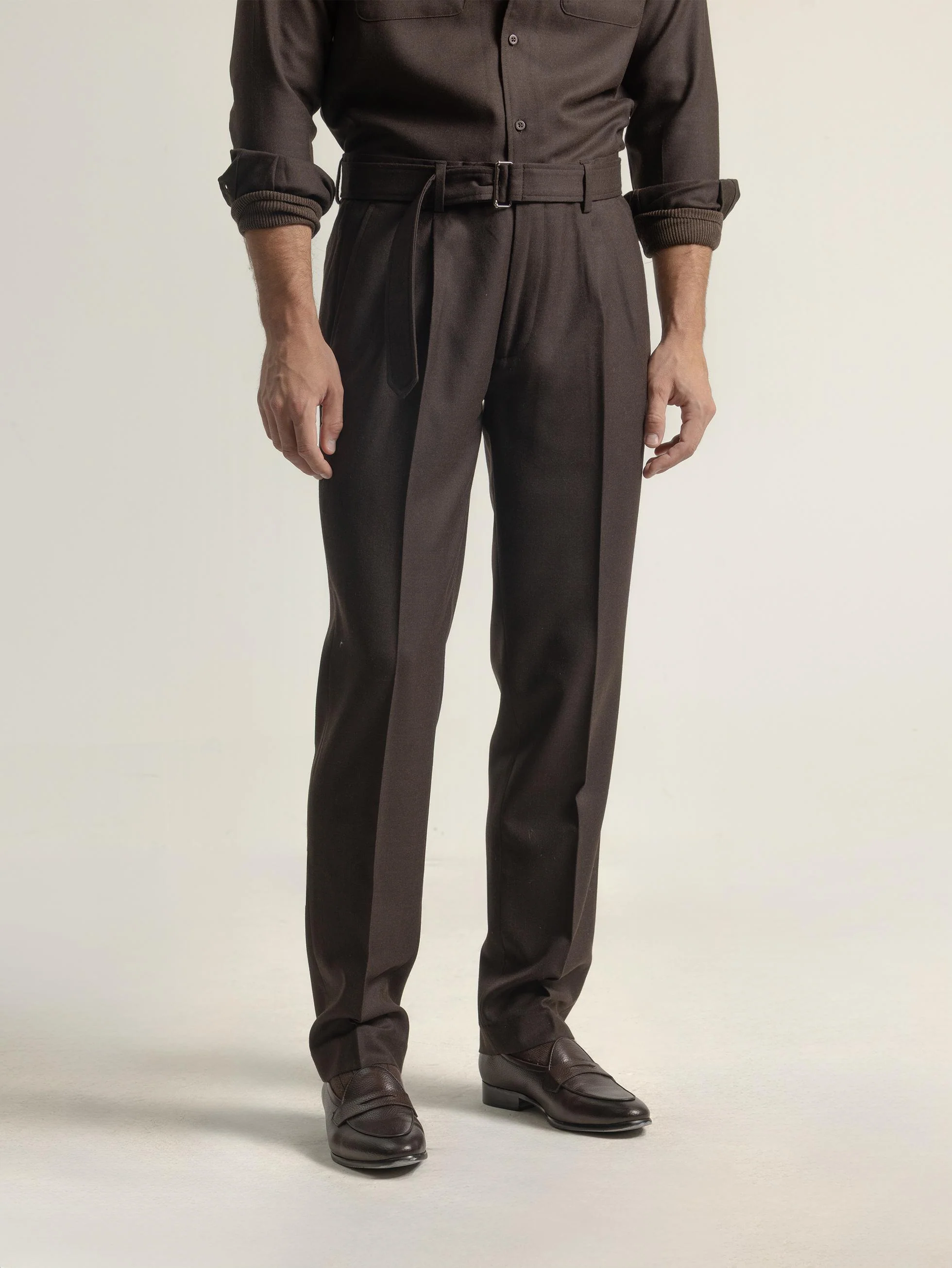 PANTALÓN SET LANA MARRÓN OSCURO - Image 3